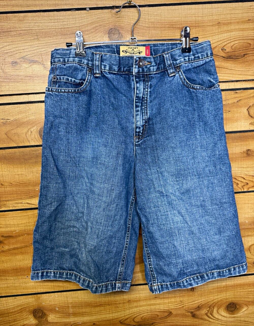 Y2K 2004 Old Navy Loose Denim Shorts Cotton 5-Pocket Button Women’s Sz 16